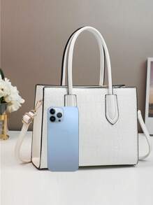 New Solid Color Toothpick Pattern Women Handbag Small Square Bag Satchel Shoulder Bag Multi-Pockets Versatile Casual Large Capacity Tote Bag Suitable For Travel Shopping, Fashion Colorblock Lightweight Luxury Casual Backpack Suitable For School Season