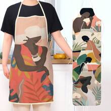 Girls Series Printing Cute Party Gathering Wedding Polyester Peach Skin Material Printing Apron