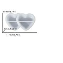 DIY Resin Casting Molds, Holiday Decoration Double Heart Shaped Candle Holder, Silicone Plaster Incense Storage Box Mold