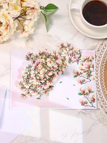 1 Pop-Up Greeting Card, Tulips, Poinsettia Flowers, Magnolia, Orchids, Apple Blossoms, Small Daisies, Suitable For Valentine's Day, Mother's Day, Birthdays, Anniversaries. Surprise Gift For Friends, Gift For Lovers, Gift For Girlfriend, Gift For Mother, Birthday Card, Flower Card