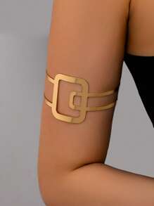 1pc Geometric Cut-Out Bangle Bracelet For Women - Gold - View 1