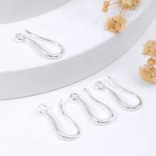 10PCS DIY Design Sieraden Bevindingen Zilverkleurige Gladde Pinch Bail Oorbelhaak Oorbelhaak