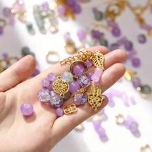 30g/Bolsa Juego de cuentas de cristal de vidrio y metálicas de colores surtidos - Kit de joyería DIY para hacer pulseras, tobillos y accesorios