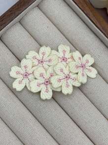 1 pieza Clip de pelo con bordado floral vintage dulce y lindo, pasador de flequillo lateral, adecuado para uso diario de mujeres, pinza de pelo