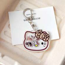 Sanrio 1 pieza Llavero con gatito de dibujos animados que se mueve, dije adorable de gato para mochilas y bolsos, regalo perfecto para cumpleaños, Pascua, accesorios adorables (estilo aleatorio)