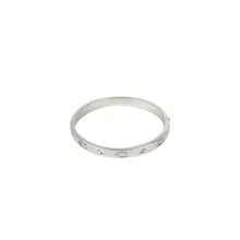Coach Brand Bangle Bracelet, Minimalist Solid Color, Luxury Fashion - 440616RHO030 Silver - View 1