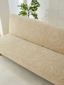 1pc High Elastic Jacquard Plush Sofa Bed Cover, Folding Armless Sofa Bed Full Cover, All-In-One Sofa Bed Slipcover For Living Room, For All Seasons