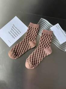 8 Pairs Women's Colorful Bubble Slouchy Socks, Cute & Minimalist, Soft & Breathable, Suitable For Spring/Autumn Daily Wear