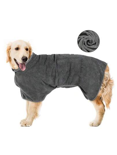 1 Pc Dog Bathrobe Towel For Puppy Keep , Warm Dog Drying Coat, Super Absorbent Dog Robes For After Bath, Dog Towel Robe, Dog Towels With Magic Sticker, ,Adjustable Collar And Waist Pet Towel,Quick Drying And Moisture Absorption To Prevent Pet Hair Loss Pet Grooming Towel For Small Medium Large Dogs Cats Valentine's Day Dress Up