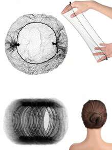 10-1pc Hair Nets Invisible , 23inch Hair Nets For Bun Black/Brown Elastic Edge Mesh For Women, Girls, Ballet Bun Maker Dance, Stewardess Professional Invisible Hair Net
