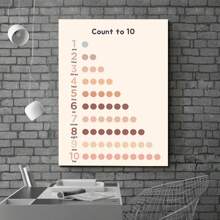 1PC Count To 10 Learning Poster, Illustrated Number Chart For Kids, Framed Educational Wall Art, Modern Aesthetic Wall Artwork For Playroom Or Study, Perfect Early Math Gift - 米色 - 查看 10