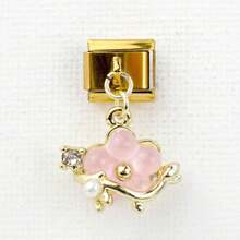 1 pieza Módulo de pulsera de diamantes únicos de moda personalizada con dijes de tulipán, lazo, corazón, flor, estrella y perla en oro - Dorado - Ver 4