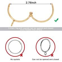 10 قطع/ 30 قطع/ 50 قطع من حلقات الستائر المعدنية مفتوحة بقطر 1.5 بوصة باللون الذهبي والأسود والفضي ، حلقات لتعليق الستائر وخطافات لعصي ستائر غرفة المعيشة وعصي ستائر أحواض الاستحمام