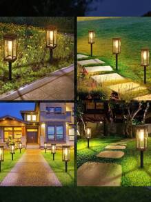 Luces solares LED, luces de paisaje para senderos al aire libre, lámpara de jardín, luces decorativas impermeables y atmosféricas - Luz cálida - Ver 5