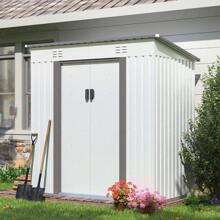 4'x6' Outdoor Storage Shed Garden Tool Utility House Galvanized Steel Building - 1 - View 7