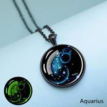 1PC Glow In The Dark Constellation Pendant Necklace Luminous Zodiac Sign Jewelry Men Women Birthday Gift - style - View 5