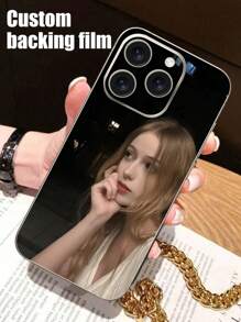 1 Pc Customized Personalized Pattern Phone Protective Back Film, Compatible With IPhone 16 15 14 13 12 11 Pro Max, Fashionable, Retro, Colorful, For Grandparents, Couples, Pet Lovers, Suitable For Anniversary, Birthday, Graduation, Wedding, Christmas, Halloween, Winter, Prom, Autumn, Mother's Day, Father's Day, IPhone Phone Protective Back Film, Phone Accessories - Multicolor - View 3