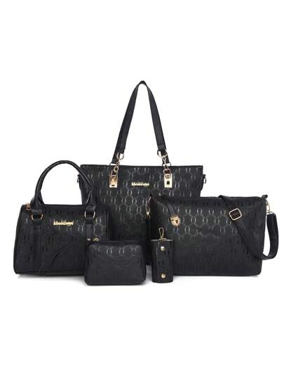 New Plaid Mommy Bags 6/5Pcs/Set Combination Bags Mother Tote Bag Large Capacity Color Block Shoulder Handbag For Women