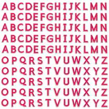 130片A-Z字母涤纶无纺布刺绣字母贴片，熨烫式，适合所有季节，夏季、学校等场合均可使用。 - 9921 - 查看 8