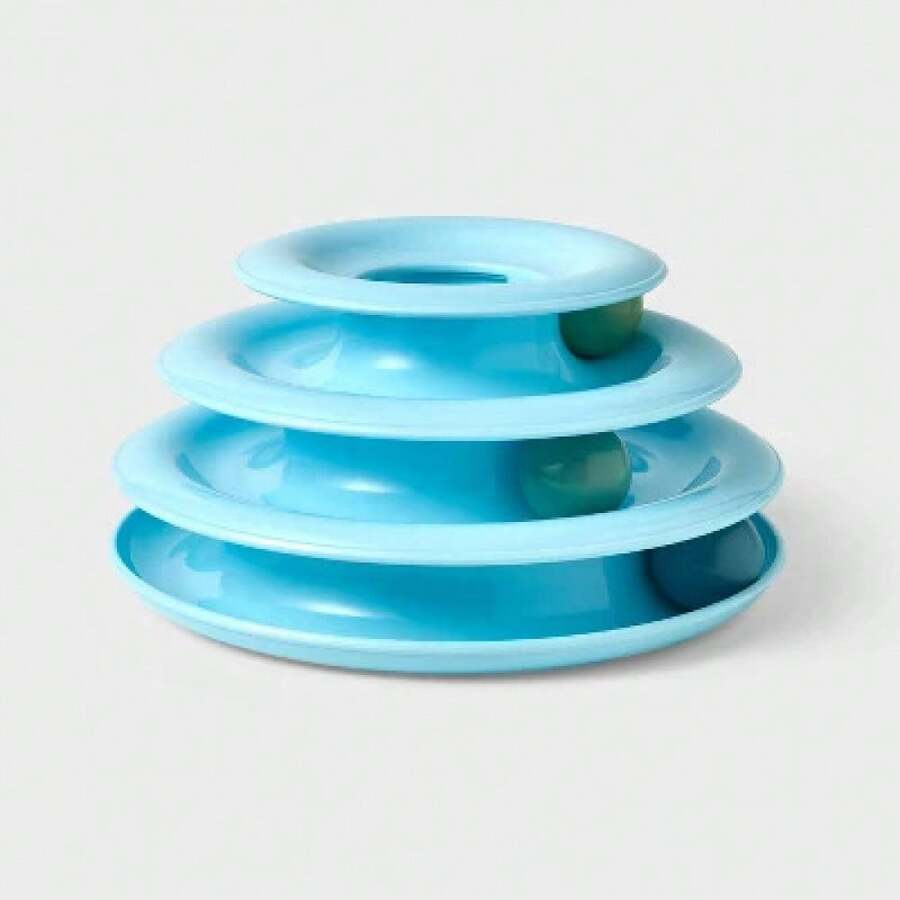 3 Layer Trackball Interactive Cat Toy  - Blue - Blue - View 1