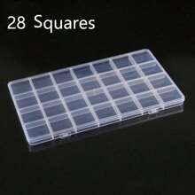 1pc Multi-Purpose Clear Plastic Storage Box, Including 4/24/28/32 Fixed Compartments For Organizing Earrings, Rings, Jewelry And Nail Art Accessories Back To School - Multicolor - View 13