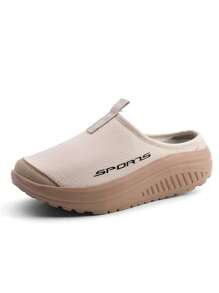 Women's Slip-On Sandals, Breathable Mesh Walking, Casual Sports Shoes, Slip-On, Thick Sole Summer Slippers, Suitable For Indoor And Outdoor Daily Wear - Khaki - View 7