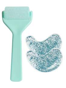 3 件套面部按摩套装：1 件面部按摩凝胶滚轮 + 2 件眼部凝胶贴片，紧致肌肤，减少黑眼圈，是万圣节、圣诞节、母亲节、情人节送给家人和朋友的绝佳礼物 - 彩色 - 查看 13