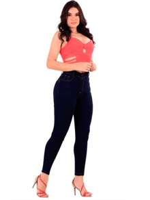 Premium Softened Skinny Jeans With High Waist, Shapewear, Butt Lift And Lycra - 水鴨藍 - 查看 6