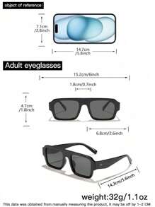 1 pièce Lunettes de mode avec monture noire rectangulaire, style décontracté pour homme. Convient pour les activités de plein air