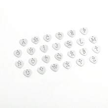 1pc Minimalist Silver Heart Hollow Letter Pendant, Heart T-Clasp, Stainless Steel Chain Necklace, Women - Heart-shaped Hollow Letters - View 4