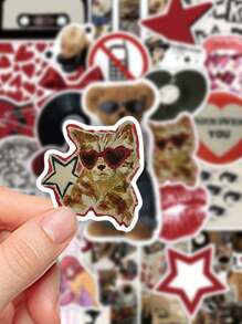 Millennium Theme Y2K Cool Girl Stickers - Creative Fashion Aesthetic Stickers, Perfect For Decorating Phones, Laptops, Diaries, Water Bottles, Bullet Journal Decor, Planner Stickers, Back-To-School,School Supplies,Back To School - Multicolor - View 7