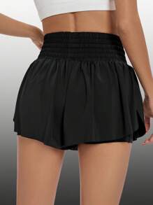 Blaosn Flowy Athletic Shorts For Women High Waisted Gym Yoga Workout Running Sweat Shorts Golf Tennis Skirt Skort Preppy Shorts Cute Clothes Summer - 黑色 - 查看 3