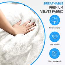 Full/Queen Size Plush Bean Bag Chairs For Adults, 2 In 1 Bean Bag Chairs, Convertible Bean Bag With Filler For Gaming Large Foam, Bean Bags With Washable Soft Velvet Cover For Living Room - 白色 - 查看 10