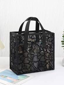 1个经典黑色心形网眼便携手提化妆包，透气网眼材质，适合宿舍、外出、海滩度假等场合，是送给女孩和女性的完美礼物。推荐单品：化妆包、旅行包、收纳包、化妆品整理包、洗漱包、桌面收纳包、化妆包、化妆袋、化妆品整理包、梳妆台配件、化妆袋、女士化妆洗漱包、小型化妆包、女士洗漱包、小型化妆包、女士洗漱包、女士礼物、圣诞礼物、女士礼物创意 - 黑色 - 查看 2