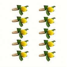 1/2/4PCS Handmade Napkin Rings, Yellow Lemon, Realistic Lemon Napkin Rings For Weddings, Dinners, Banquets And Napkin Holders.