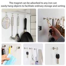 4pcs Strong Magnetic Hooks, Non Perforated Magnet Circular Anti Collision Magnetic Hooks, Household Storage, Kitchen, Bathroom, Office Hooks