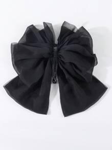 1/3 Pcs French Vintage Style Bow Decor Fashion Chiffon Banana For Women, Hair Accessories For Daily Use