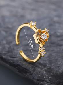 1 件女士微镶嵌梨形切割方晶锆石皇冠镂空可调节迷人戒指，情人节礼物，妈妈，母亲，母亲节，礼物 - 皇冠戒指 - 查看 3