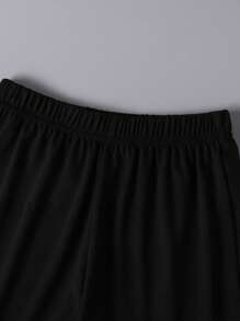 2pcs/Set Boys' Printed Short Sleeve T-Shirt And Shorts Set, Summer Vacation Casual Outfit For Toddler And Big Kids - Black - View 7