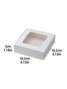 10 件迷你包装纸盒，带透明窗口，小尺寸蛋糕盒，杏仁饼盒，适用于节日、派对、糖果、M&M 巧克力豆、小饼干、迷你蛋糕、零食包装 - 紙本 - 查看 3