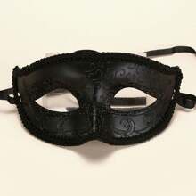 1pc Painted Floral Pattern Half Face Mask, Masquerade Ball Costume Decorative Mask Halloween - Multicolor - View 7