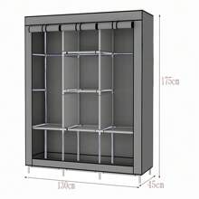 Armario Organizador de Ropa Plegable Modular con Tela - Negro - Ver 2