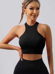 女式 3 件装罗纹健身运动背心 - 女式工字背短款瑜伽上衣、健身房健身跑步衫、透气弹力运动上衣、夏春装运动服工字背运动短款上衣 3 件装