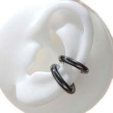 2pcs/Set Punk Style Asymmetric Metal Ear Cuffs, Unisex Couple C-Shaped Ear Cuff Earrings, Suitable For Daily Wear - Multicolor - View 7