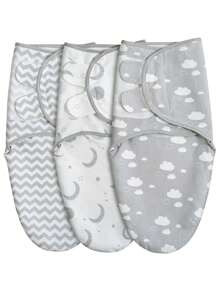 GLLQUEN BABY 3pcs Organic Baby Swaddle Sleeping Bag, Suitable For Newborn - 0-3 Months Infant Swaddle, Baby Swaddle Blanket, Random Old/New Packaging - Clouds & Moon - View 11
