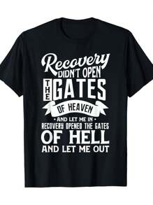 12-Step AA Recovery Quote T-Shirt For Men - 100% Cotton, Casual & Stylish, Machine Washable, Perfect For Sobriety Celebrations & Casual Attire - Black - View 1
