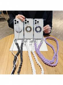 Funda protectora transparente para teléfono con orificio para cordón, compatible con iPhone 11/11pro/11promax/12/12pro/12promax/13/13pro/13promax/14/14pro/14plus/13/13pro/13promax, adecuada para exteriores, parejas, soporte magnético para automóvil, viajes