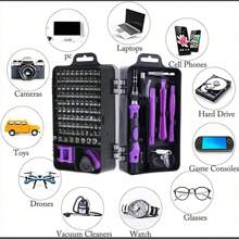 115 In 1 Precision Screwdriver Set, Electronics Magnetic Repair Tool Box ,With Case For Repair Computer, Phone, PC, Cellphone, Laptop, Switch, PS4, Game Console, Watch, Glasses Etc.Purple., Tools For Men