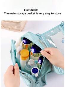 Portable Hanging Makeup Bag, Cosmetic Storage Organizer, Beauty Tools Holder, Lightweight Toiletry Bag, Large Capacity Travel Toiletry Organizer, Fluffy Hanging Toiletry Bag, Compact Makeup Organizer