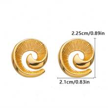 1 pieza Pendientes de acero inoxidable con diseño minimalista y elegante de rayas espirales, adecuados para ocasiones diarias y formales